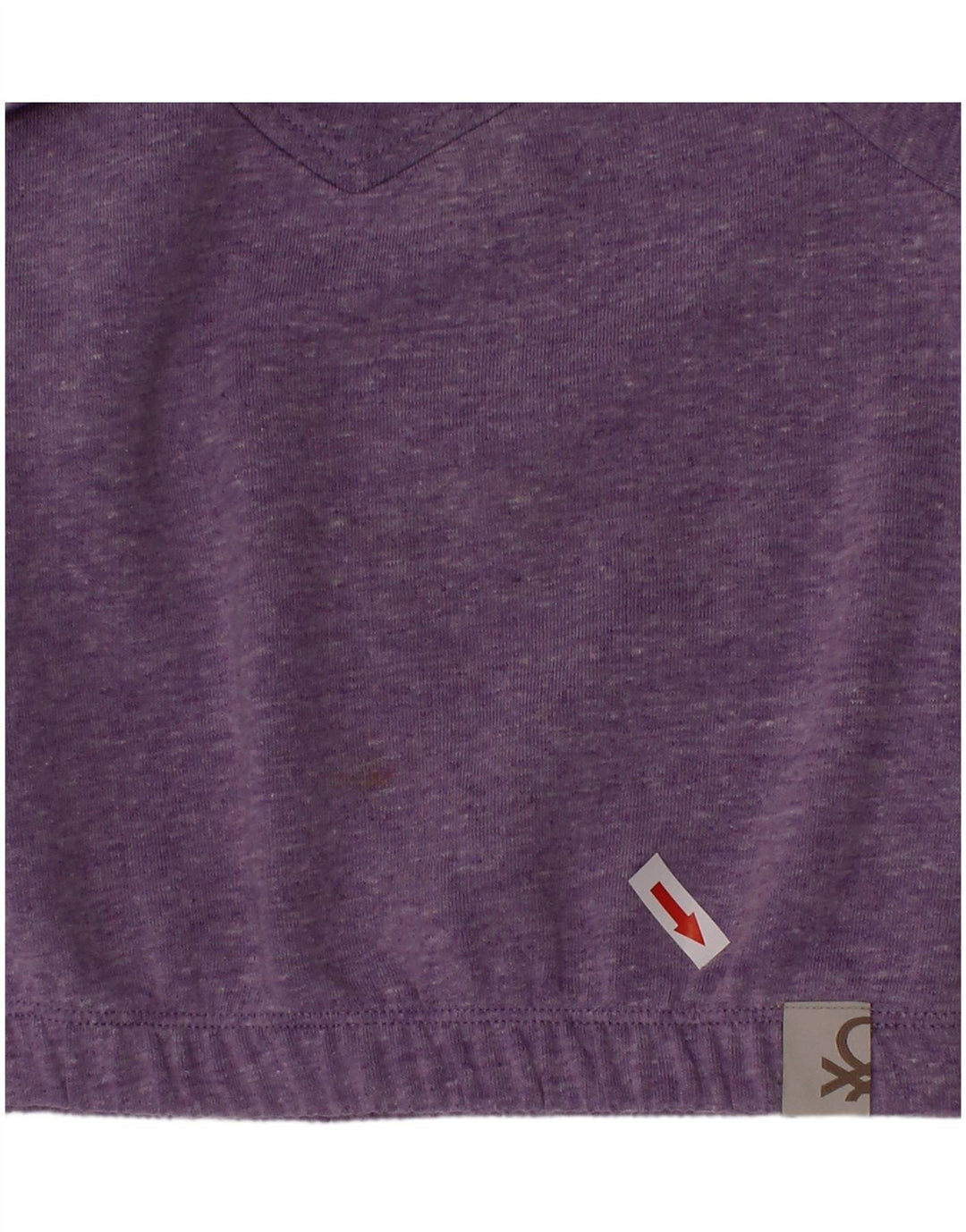 Benetton Girls Sweatshirt Jumper 2-3 Years Purple Flecked Polyester