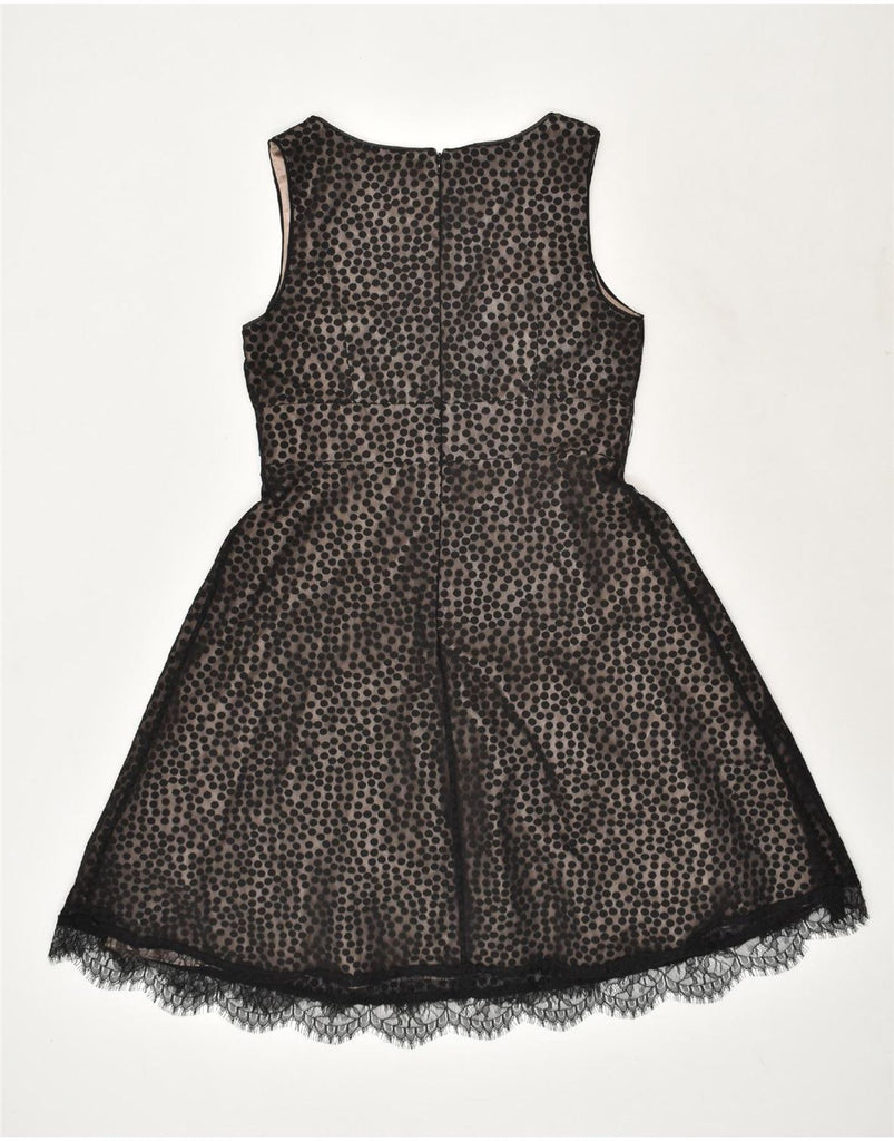 MONSOON Womens Sleeveless Tutu Dress UK 14 Large Black Polka Dot Polyester | Vintage Monsoon | Thrift | Second-Hand Monsoon | Used Clothing | Messina Hembry 
