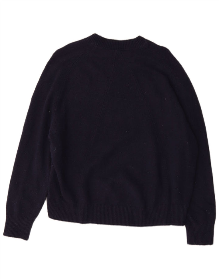 John Lewis Womens Oversized Crew Neck Jumper Sweater UK 14 Medium Navy Blue