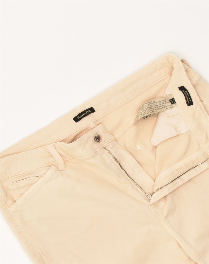 MASSIMO DUTTI Womens Skinny Fit Capri Trousers EU 42 Large W30 L23 Beige | Vintage Massimo Dutti | Thrift | Second-Hand Massimo Dutti | Used Clothing | Messina Hembry 