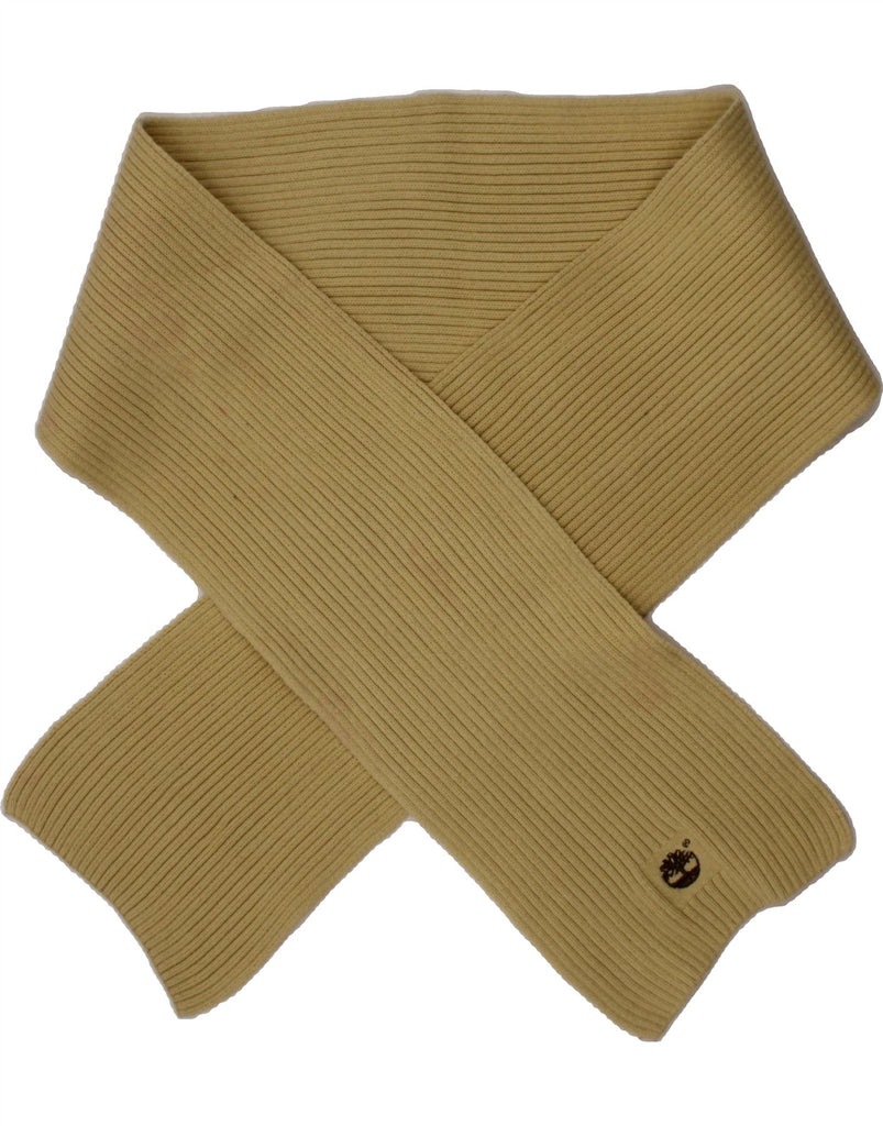 TIMBERLAND Boys Knit Rectangle Scarf One Size Beige Cotton Winter Vintage Timberland and Second-Hand Timberland from Messina Hembry 