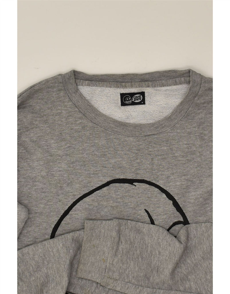 CHEAP MONDAY Womens Graphic Sweatshirt Jumper UK 14 Medium Grey Cotton | Vintage Cheap Monday | Thrift | Second-Hand Cheap Monday | Used Clothing | Messina Hembry 