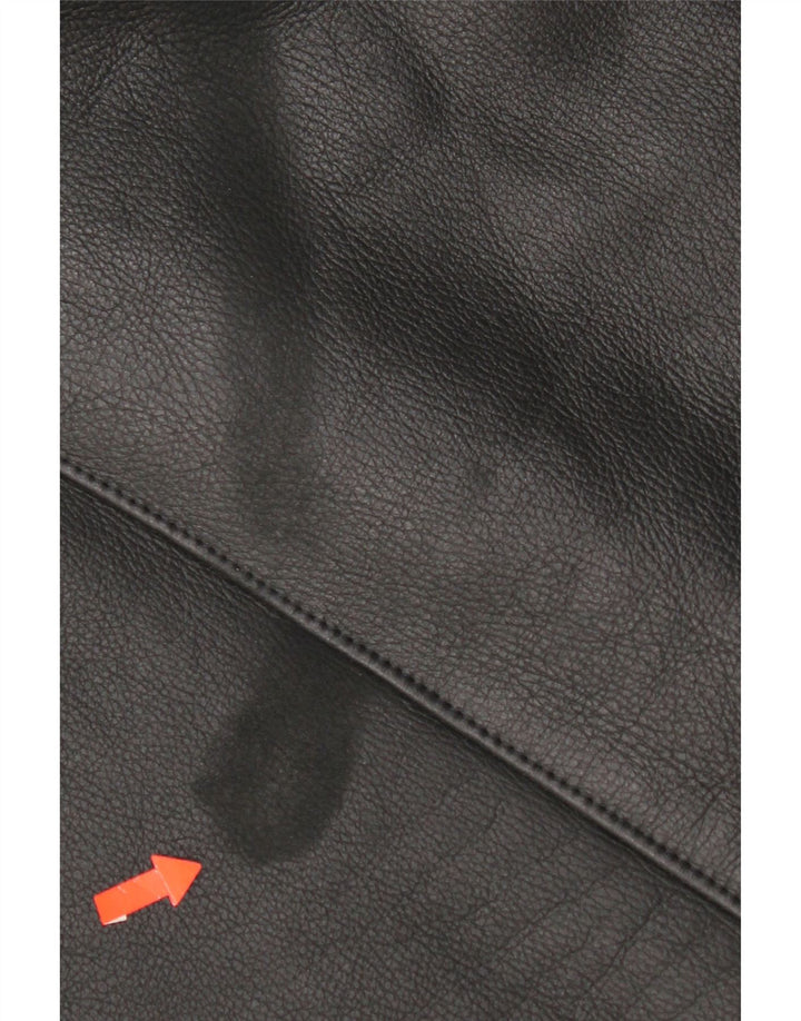 Bugatti Mens Shearling Overcoat EU 56 3XL Black Leather