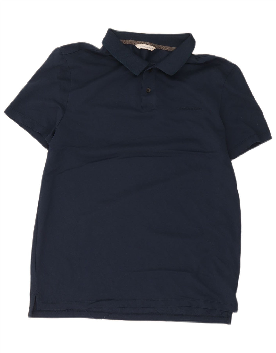 Calvin Klein Jeans Mens Polo Shirt Medium Navy Blue Cotton