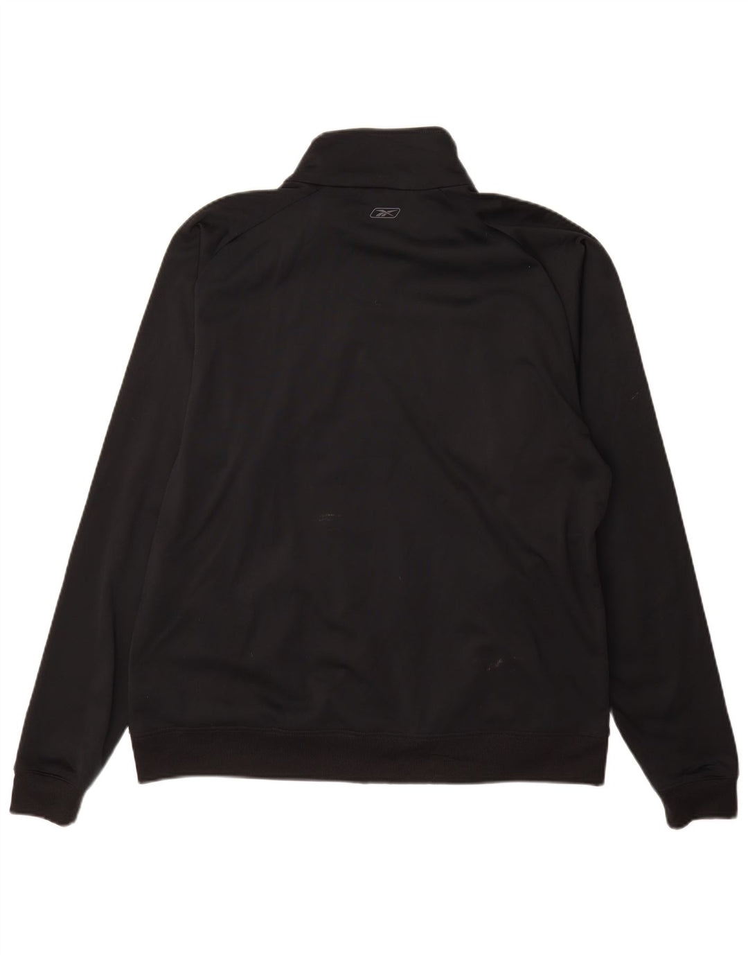 REEBOK Mens Tracksuit Top Jacket Large Black Colourblock Polyester