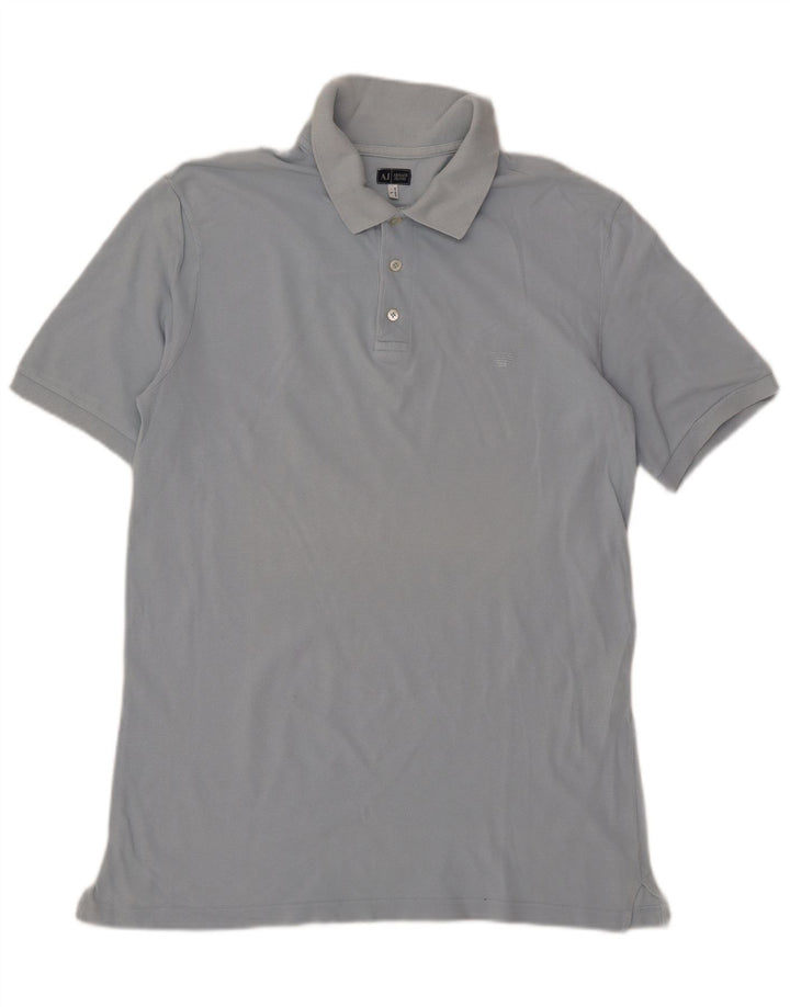 Armani Mens Polo Shirt Large Blue Cotton