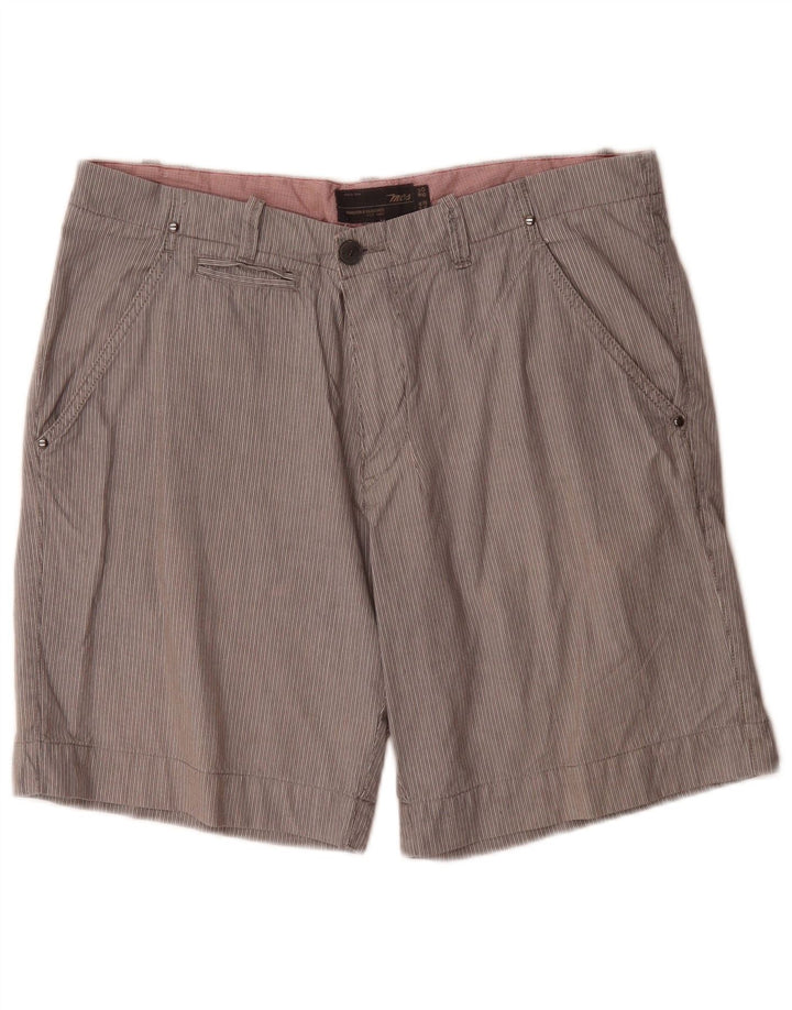 Marlboro Classics Mens Chino Shorts EU 50 Large W34 Grey Pinstripe
