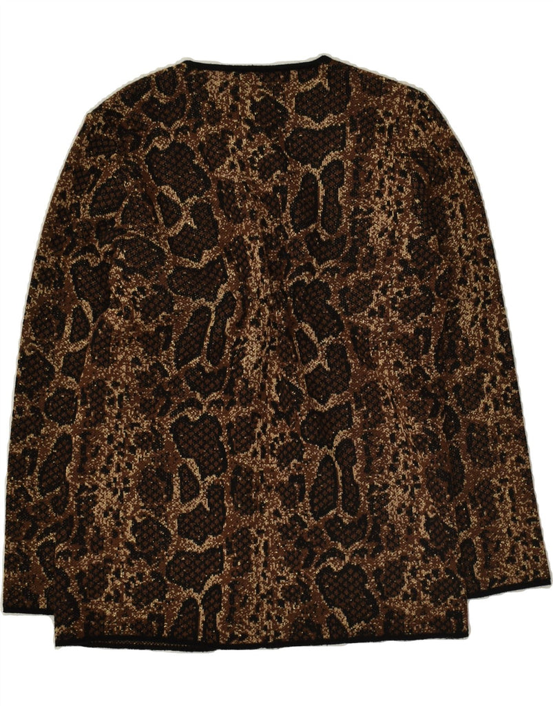 GIVENCHY Womens Cardigan Sweater IT 44 Medium Brown Animal Print Wool Vintage Givenchy and Second-Hand Givenchy from Messina Hembry 