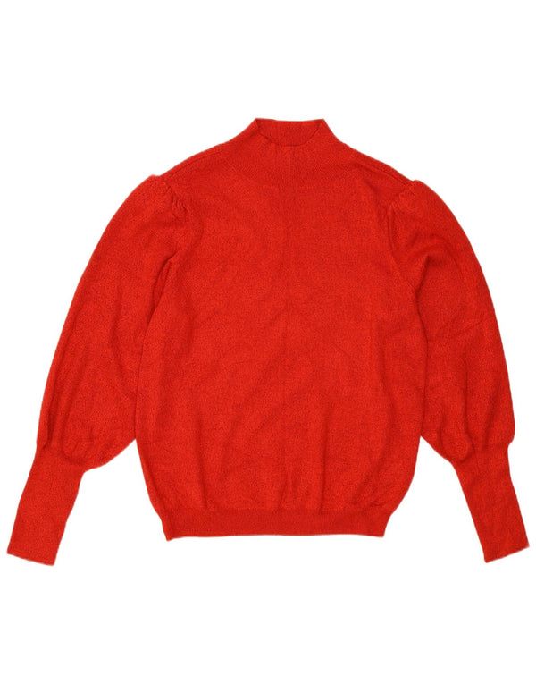 Marks & Spencer Womens Turtle Neck Jumper Sweater UK 12 Medium Red Viscose