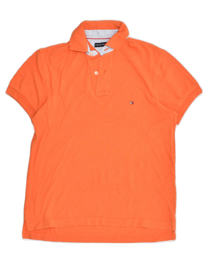 TOMMY HILFIGER Mens Polo Shirt Small Orange Cotton | Vintage Tommy Hilfiger | Thrift | Second-Hand Tommy Hilfiger | Used Clothing | Messina Hembry 