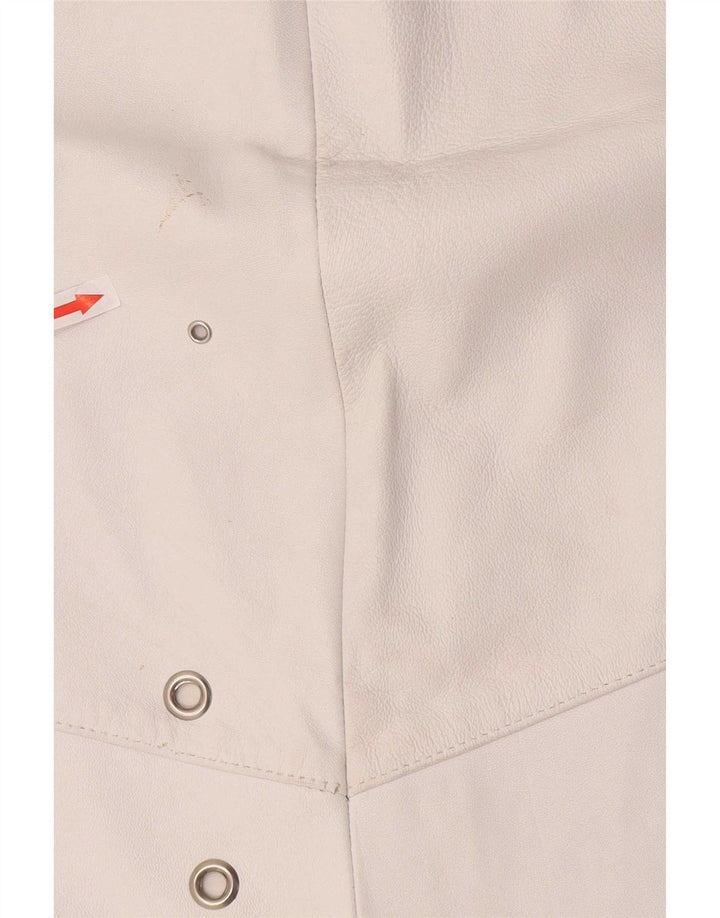 Vintage Womens Leather Skirt W36 XL White