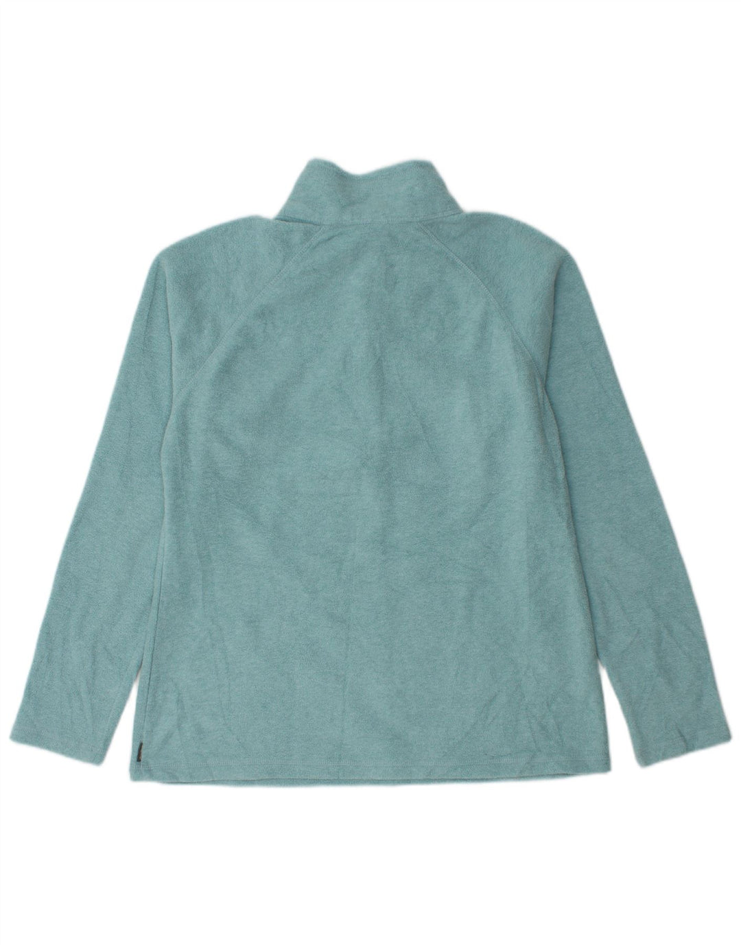 Eddie Bauer Womens Zip Neck Fleece Jumper UK 14 Medium Blue Polyester