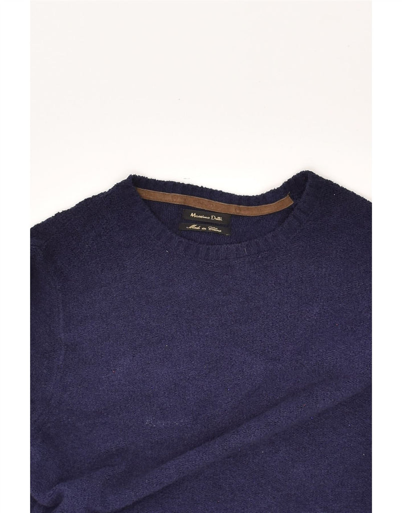 MASSIMO DUTTI Womens Crew Neck Jumper Sweater UK 10 Small Navy Blue Cotton | Vintage Massimo Dutti | Thrift | Second-Hand Massimo Dutti | Used Clothing | Messina Hembry 