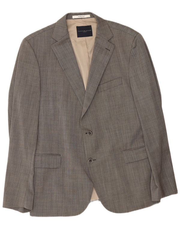 Tommy Hilfiger Mens 2 Button Blazer Jacket IT 54 2XL Grey Virgin Wool