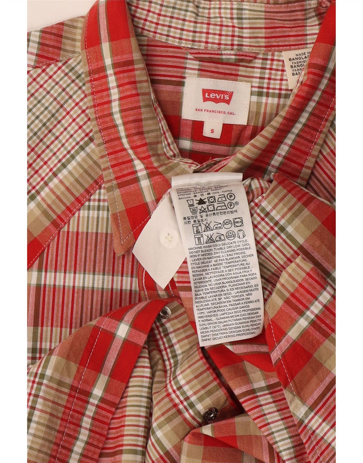 Levi's Mens Shirt Small Red Check Cotton
