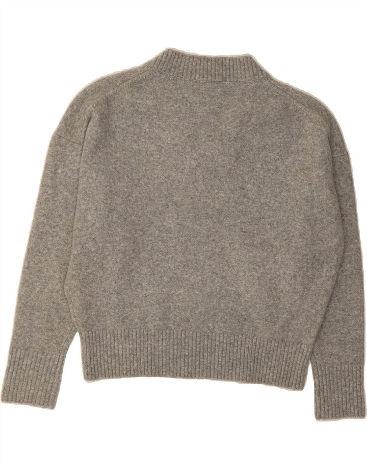 ZARA Womens V-Neck Jumper Sweater UK 10 Small Grey Acrylic Vintage Zara and Second-Hand Zara from Messina Hembry 