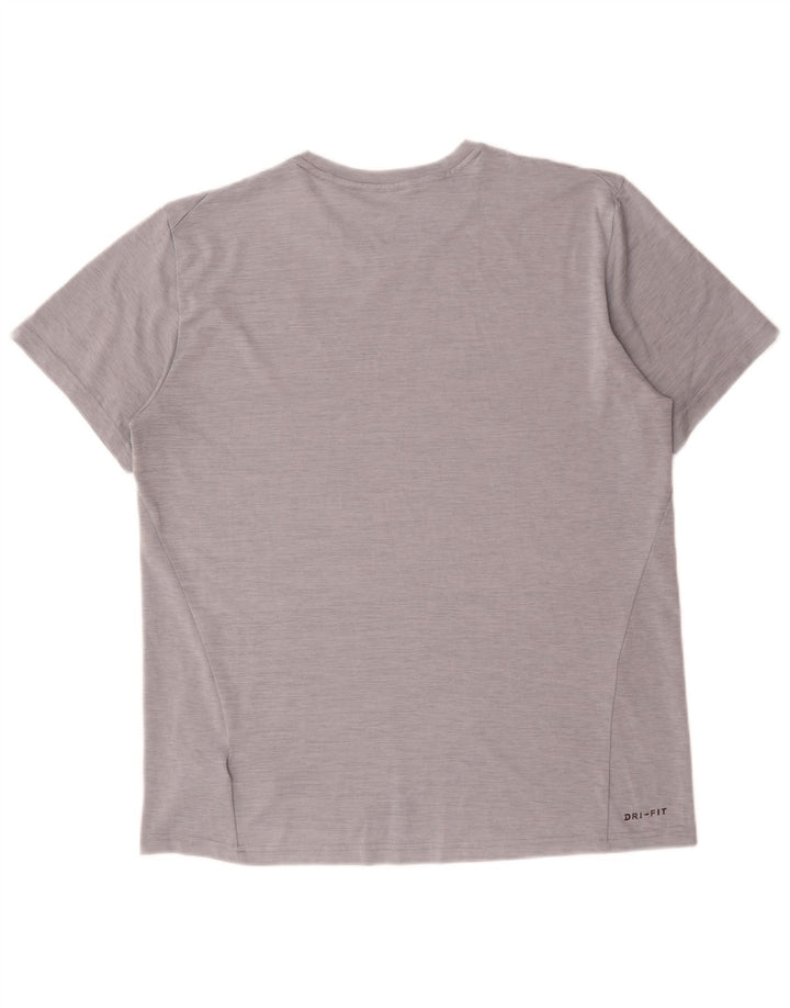 Nike Mens Dri Fit T-Shirt Top Large Grey Polyester