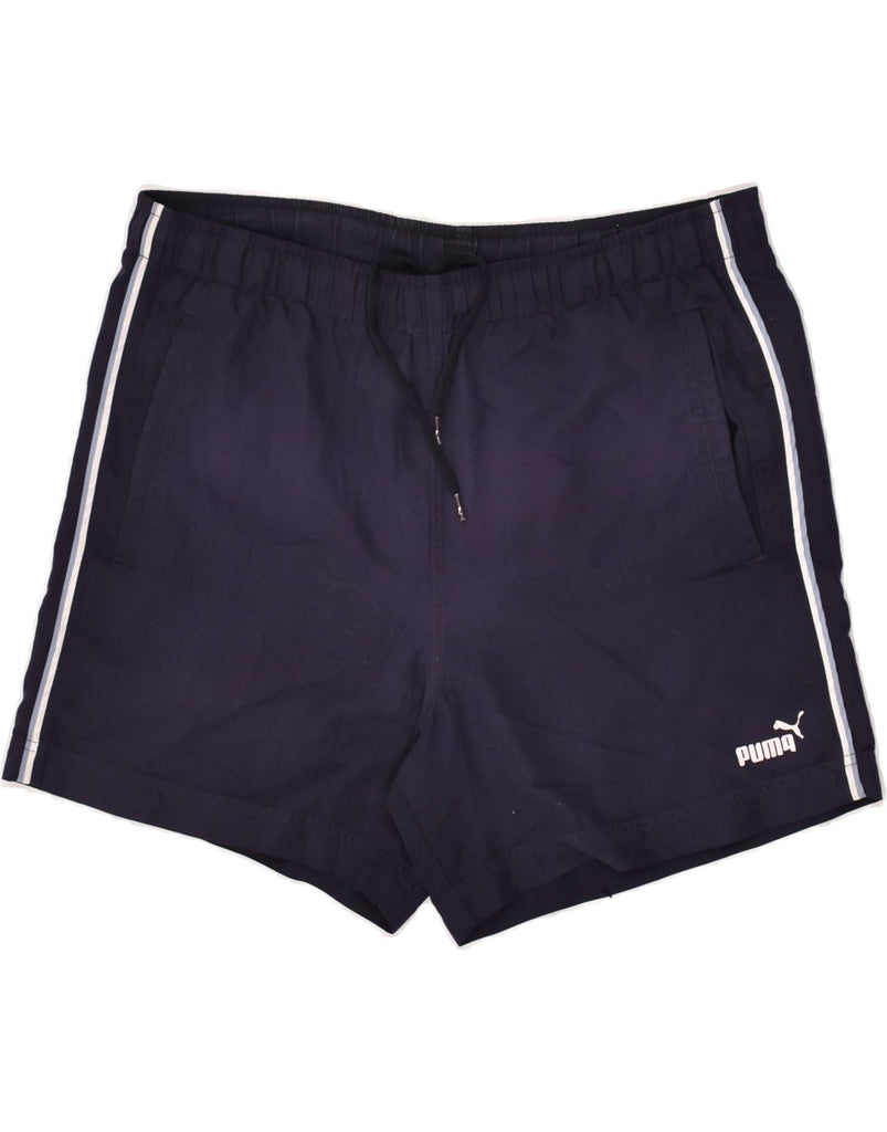 PUMA Mens Sport Shorts Medium Navy Blue Polyester | Vintage Puma | Thrift | Second-Hand Puma | Used Clothing | Messina Hembry 