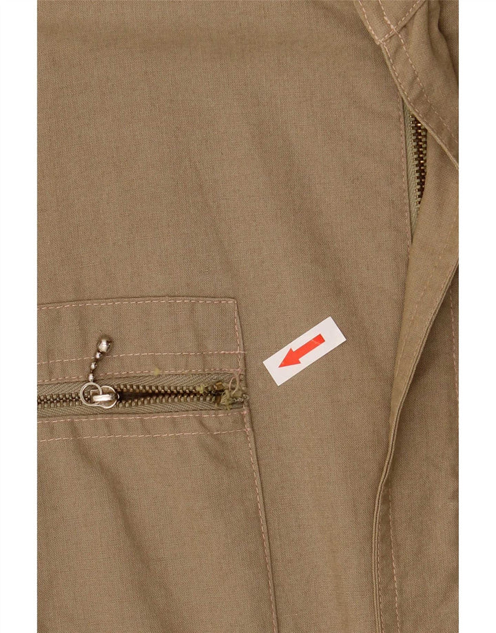 Vintage Mens Utility Jacket EU 48 Medium Khaki Cotton