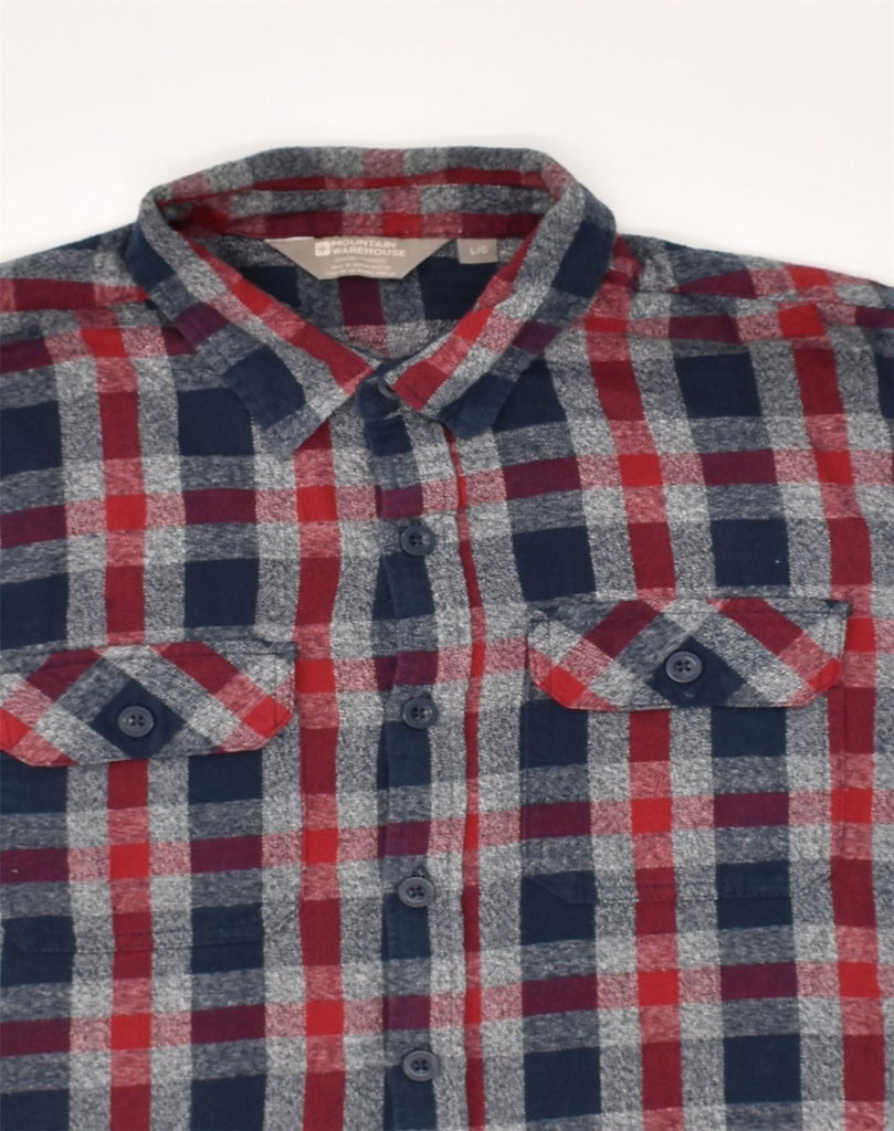 MOUNTAIN WAREHOUSE Mens Flannel Shirt Medium Red Check Cotton | Vintage Mountain Warehouse | Thrift | Second-Hand Mountain Warehouse | Used Clothing | Messina Hembry 