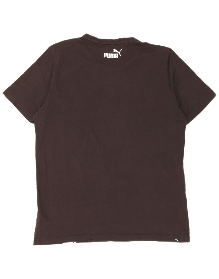 Puma Mens T-Shirt Top Large Black Colourblock Cotton