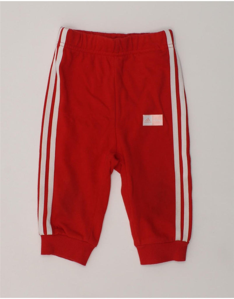 ADIDAS Baby Boys Joggers Tracksuit Trousers 6-9 Months Red Cotton | Vintage Adidas | Thrift | Second-Hand Adidas | Used Clothing | Messina Hembry 