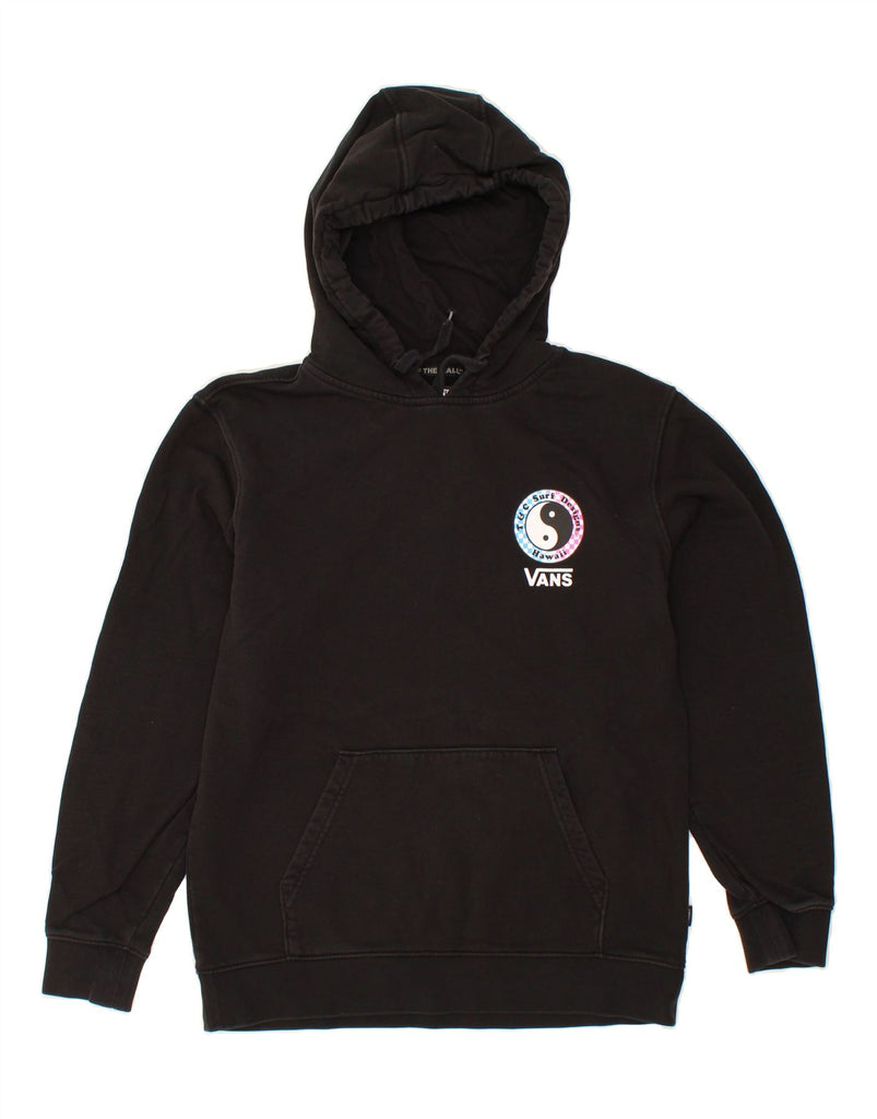 VANS Mens Graphic Hoodie Jumper Small Black Cotton Vintage Vans and Second-Hand Vans from Messina Hembry 