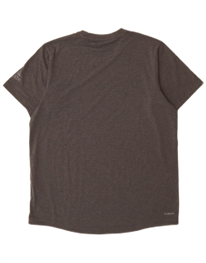 Adidas Mens Climalite T-Shirt Top Large Grey Flecked Polyester
