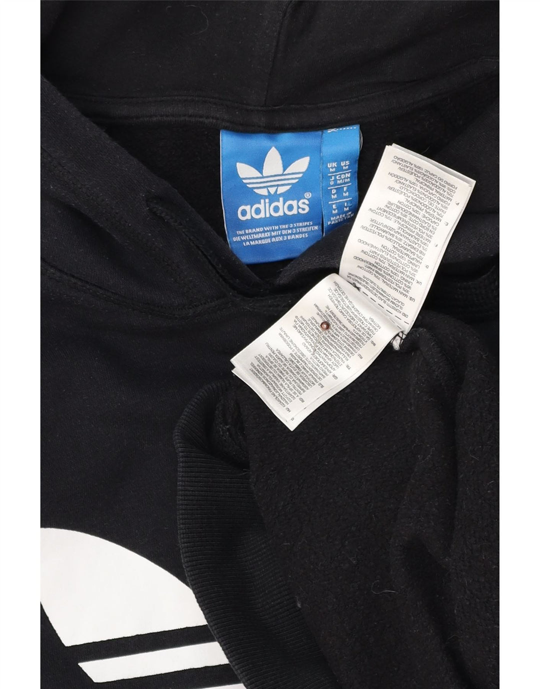 Adidas Mens Graphic Hoodie Jumper Medium Black Cotton