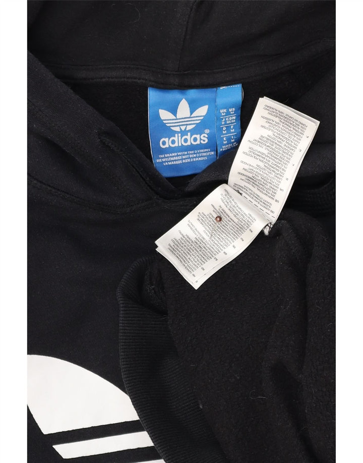 Adidas Mens Graphic Hoodie Jumper Medium Black Cotton