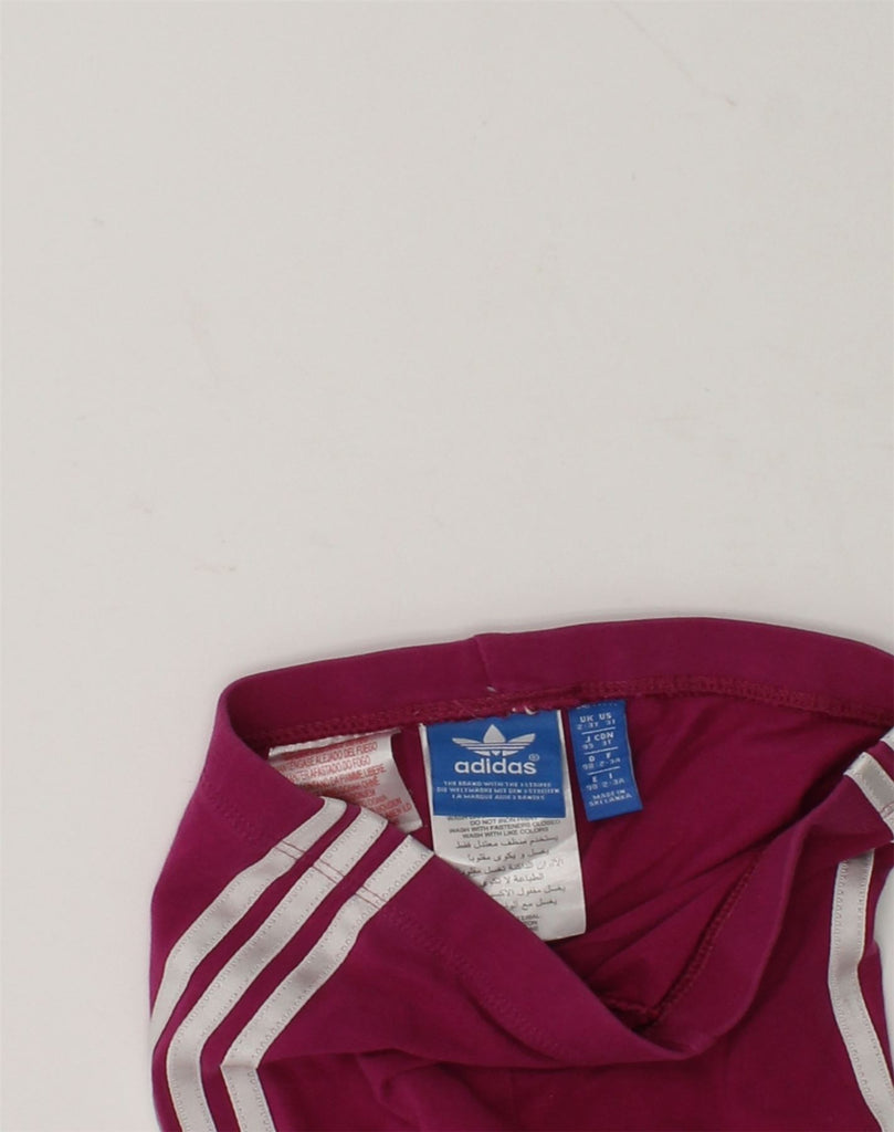 ADIDAS Girls Leggings 2-3 Years Burgundy Cotton | Vintage Adidas | Thrift | Second-Hand Adidas | Used Clothing | Messina Hembry 