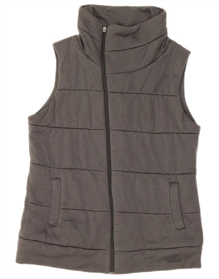 The North Face Womens Padded Gilet UK 16 Large Grey Polyester