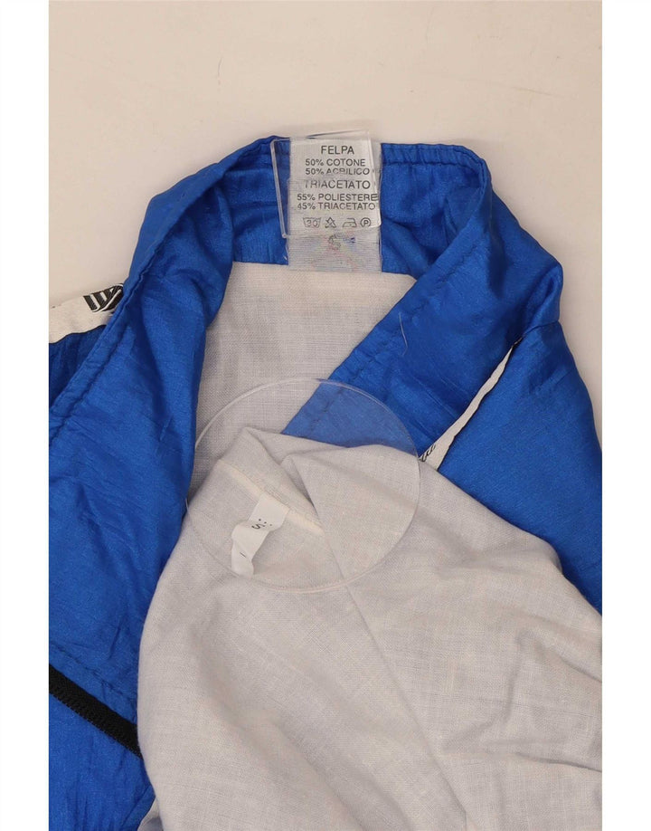 Vintage Mens Graphic Full Tracksuit Small Blue Colourblock