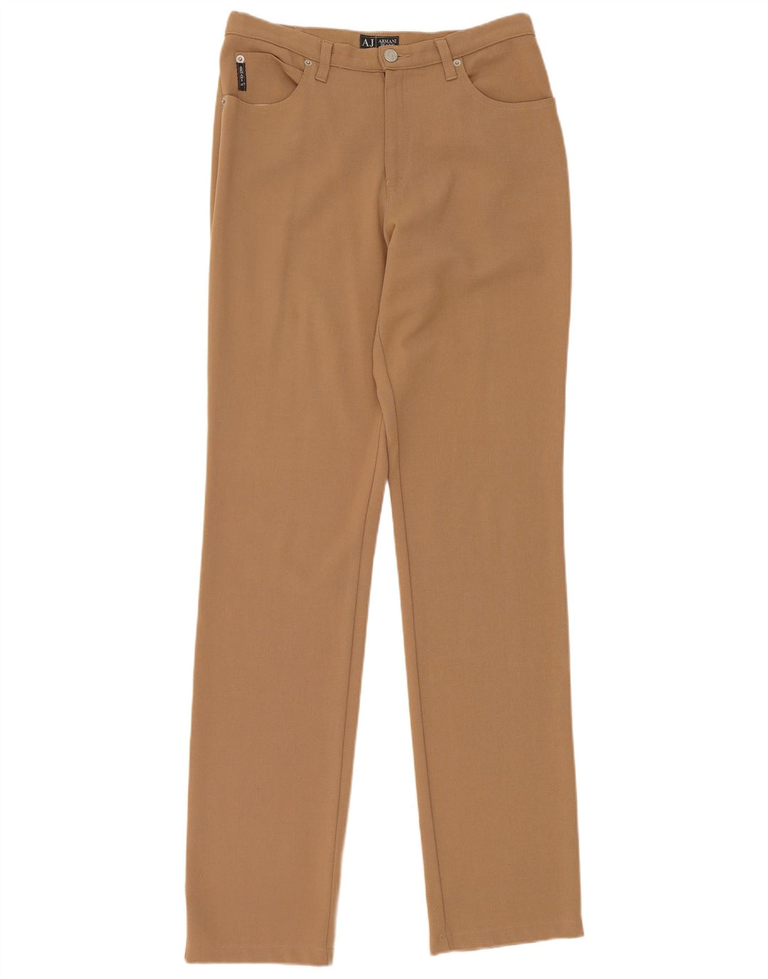 Armani Womens Slim Casual Trousers W30 L34 Brown Polyester
