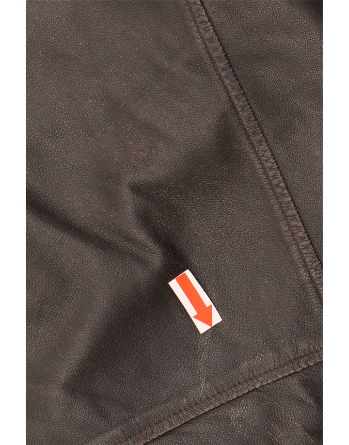 Vintage Mens Leather Jacket UK 36 Small Brown