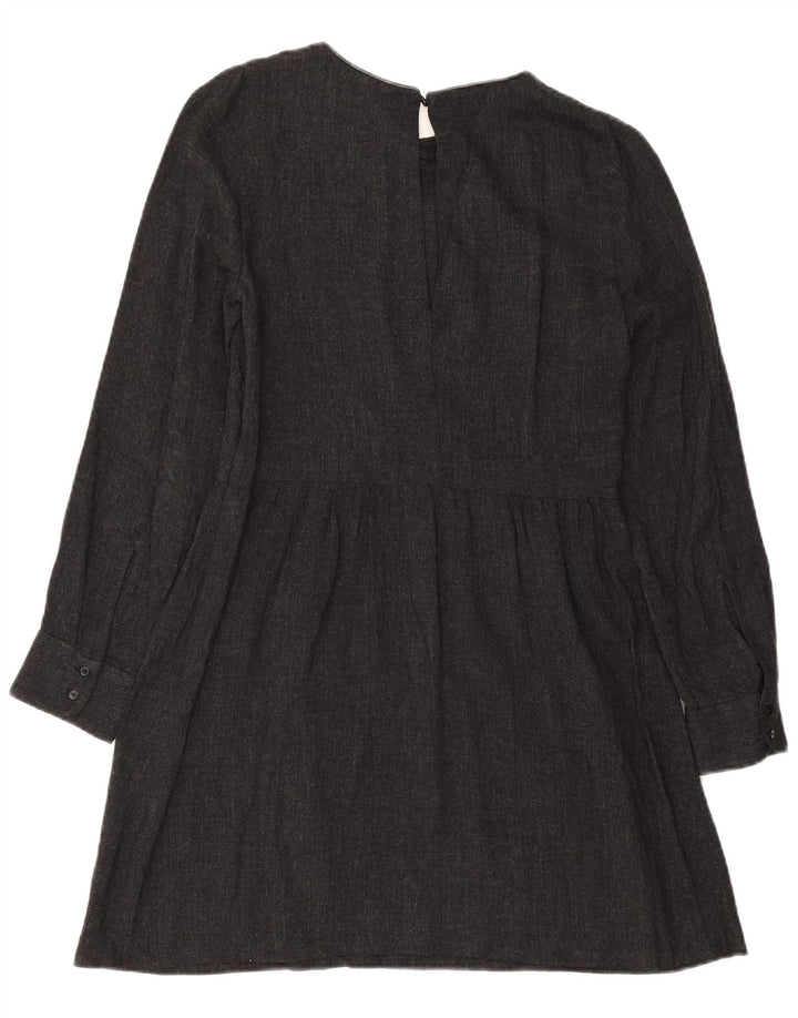 Zara Womens Long Sleeve A-Line Dress UK 10 Small Grey