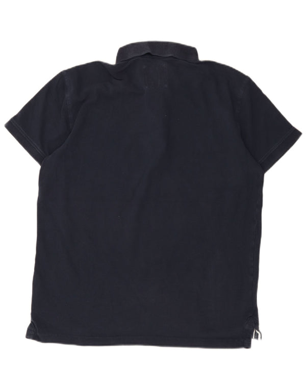 CREW CLOTHING Mens Polo Shirt Large Navy Blue Cotton