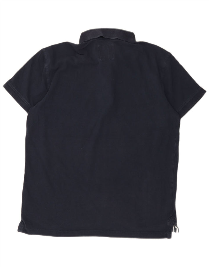CREW CLOTHING Mens Polo Shirt Large Navy Blue Cotton