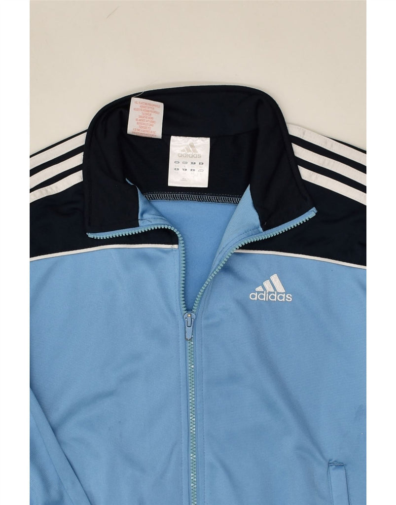 ADIDAS Boys Tracksuit Top Jacket 11-12 Years Blue Colourblock Polyester | Vintage Adidas | Thrift | Second-Hand Adidas | Used Clothing | Messina Hembry 