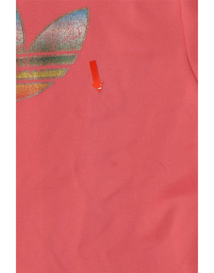 Adidas Womens Graphic Zip Hoodie Sweater EU 36 Small Pink