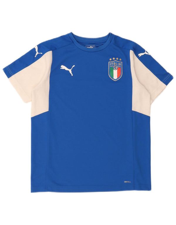 Puma Boys Italia Graphic T-Shirt Top 15-16 Years 2XL Blue Colourblock