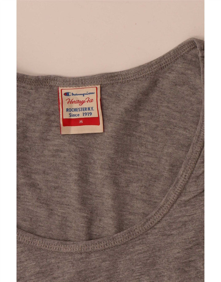 Champion Womens Heritage Fit Graphic Vest Top UK 12 Medium Grey Flecked