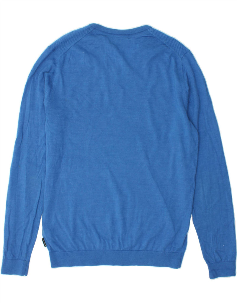 TED BAKER Womens V-Neck Jumper Sweater Size 4 Large Blue Merino Wool Vintage Ted Baker and Second-Hand Ted Baker from Messina Hembry 