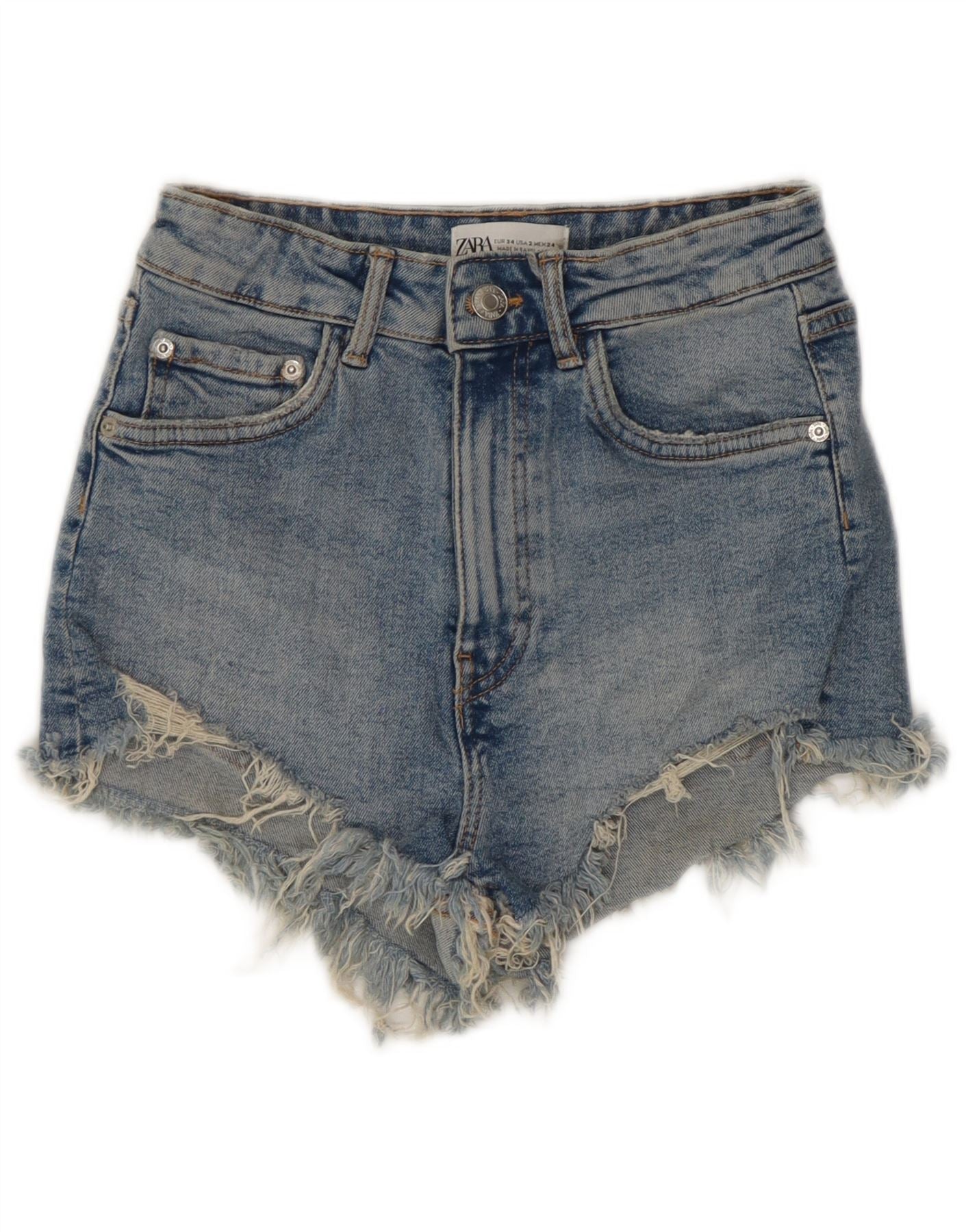 Short taille haute vintage été X Bleu - Marque - Modèle - Couleur Bleu - Coton - Femme Bleu