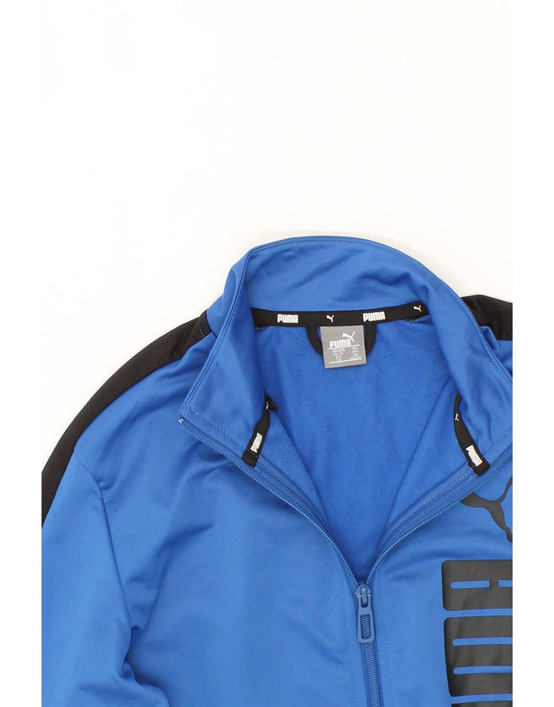 PUMA Boys Graphic Tracksuit Top Jacket 13-14 Years XL Blue Colourblock Vintage Puma and Second-Hand Puma from Messina Hembry 