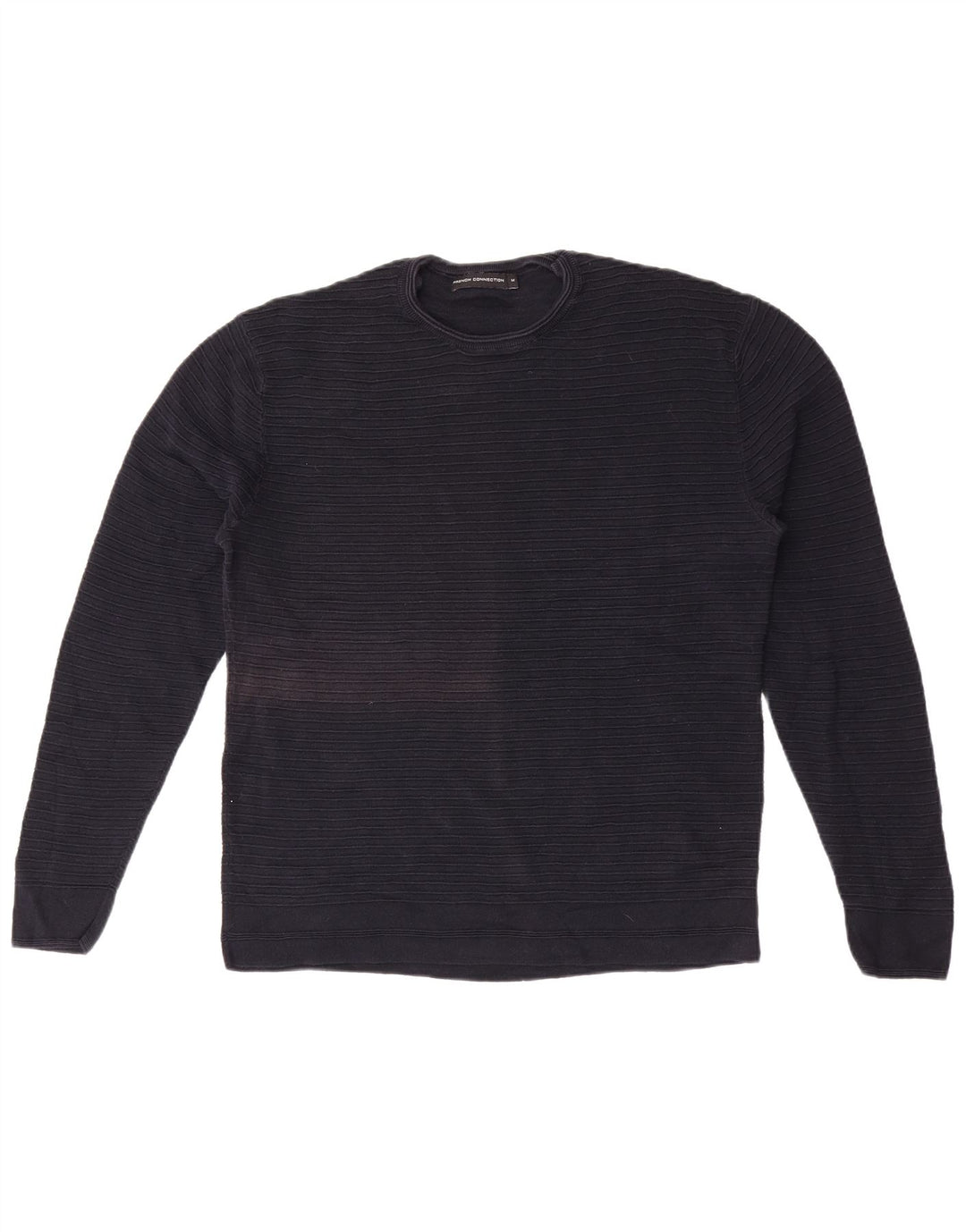French Connection Mens Crew Neck Jumper Sweater Medium Navy Blue Cotton