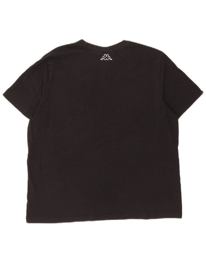 Kappa Mens Graphic T-Shirt Top Large Black Cotton