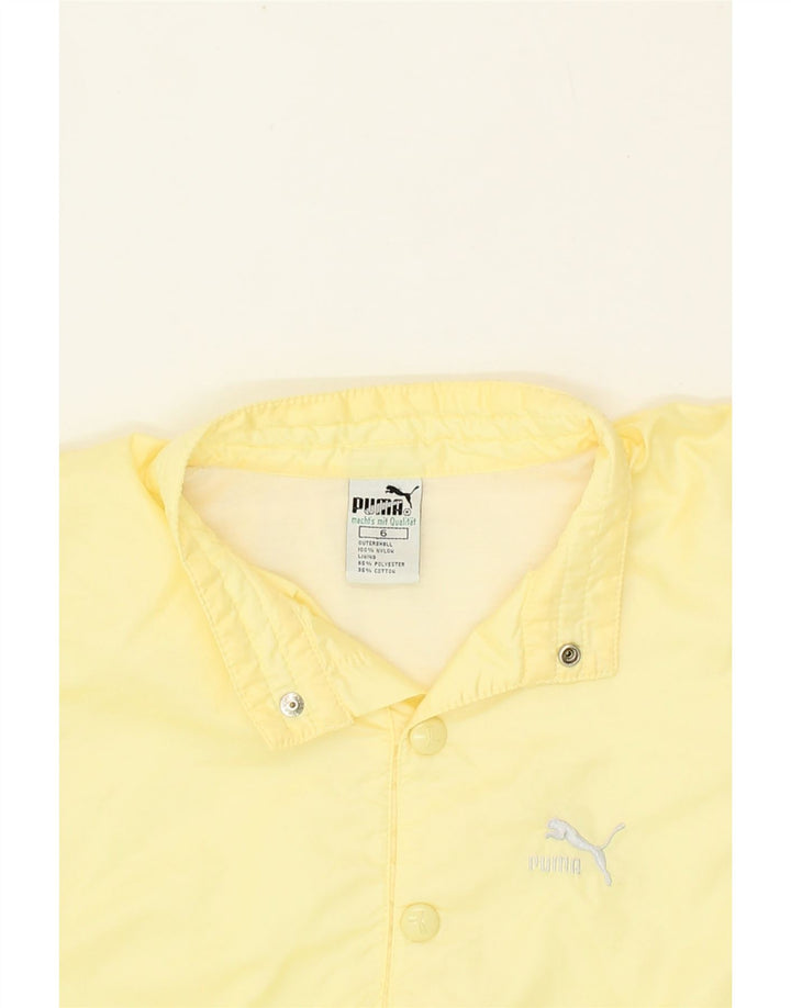 PUMA Womens Oversized Button Neck Pullover Tracksuit Top UK 6 XS Yellow Vintage Puma and Second-Hand Puma from Messina Hembry 