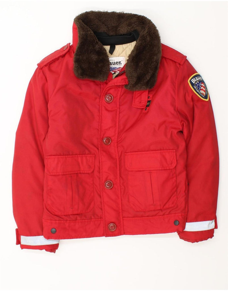 BLAUER Boys Padded Jacket 11-12 Years Red Polyester Vintage Blauer and Second-Hand Blauer from Messina Hembry 