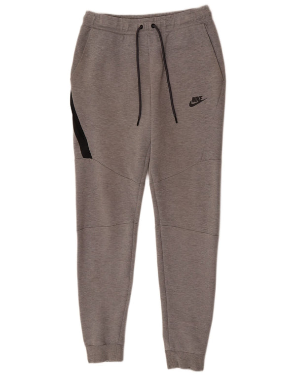 Nike Mens Slim Fit Tracksuit Trousers Joggers Small Grey Colourblock Cotton